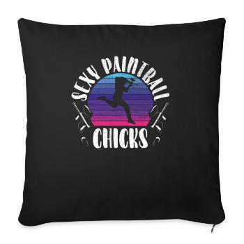 Paintball Paint Gun Paintball Player Paintballer - Sofa pillowcase 17,3'' x 17,3'' (45 x 45 cm) - black - Front