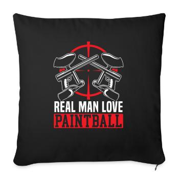 Paintball Paint Gun Paintball Player Paintballer - Sofa pillowcase 17,3'' x 17,3'' (45 x 45 cm) - black - Front