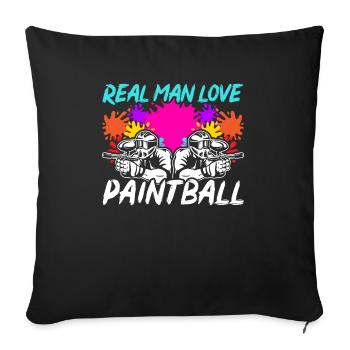 Paintball Paint Gun Paintball Player Paintballer - Sofa pillowcase 17,3'' x 17,3'' (45 x 45 cm) - black - Front