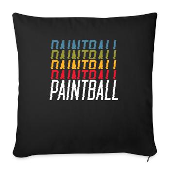 Paintball Paint Gun Paintball Player Paintballer - Sofa pillowcase 17,3'' x 17,3'' (45 x 45 cm) - black - Front
