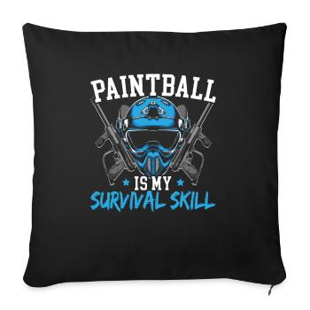 Paintball Paint Gun Paintball Player Paintballer - Sofa pillowcase 17,3'' x 17,3'' (45 x 45 cm) - black - Front