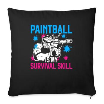 Paintball Paint Gun Paintball Player Paintballer - Sofa pillowcase 17,3'' x 17,3'' (45 x 45 cm) - black - Front