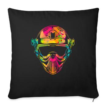 Paintball Paint Gun Paintball Player Paintballer - Sofa pillowcase 17,3'' x 17,3'' (45 x 45 cm) - black - Front