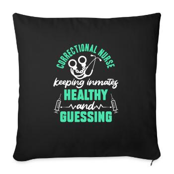 Correctional Nurse Nursing Correction Officer - Sofa pillowcase 17,3'' x 17,3'' (45 x 45 cm) - black - Front