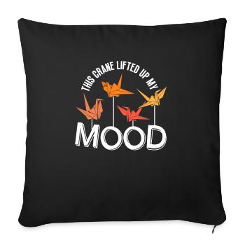 Origami Paper Cranes Japanese Paper Folding Craft - Sofa pillowcase 17,3'' x 17,3'' (45 x 45 cm) - black - Front