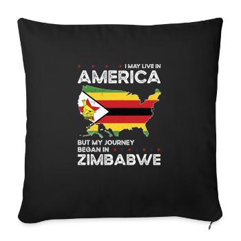 Né au Zimbabwe Zimbabwe États-Unis - Housse de coussin décorative 45 x 45 cm - noir - Devant