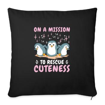 World Wildlife Day Penguin Nature Wildlife - Sofa pillowcase 17,3'' x 17,3'' (45 x 45 cm) - black - Front