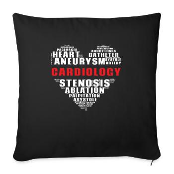 Cardiology Nurse Cardiologist - Sofa pillowcase 17,3'' x 17,3'' (45 x 45 cm) - black - Front