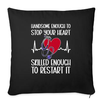 Cardiology Nurse Cardiologist - Sofa pillowcase 17,3'' x 17,3'' (45 x 45 cm) - black - Front