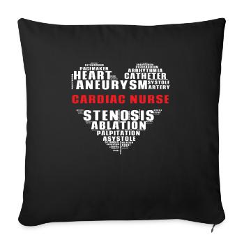 Cardiology Nurse Cardiologist - Sofa pillowcase 17,3'' x 17,3'' (45 x 45 cm) - black - Front