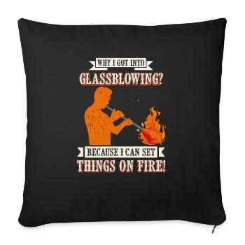 Handblown glass design for a glassblower - Sofa pillowcase 17,3'' x 17,3'' (45 x 45 cm) - black - Front