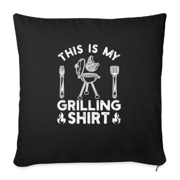 Das ist mein Grill-Shirt Lustiges BBQ Smoker Grill - Sofakissenbezug 45 x 45 cm - Schwarz - Vorne