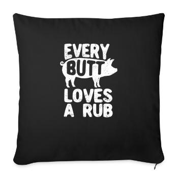 Chaque mégot aime un fumeur de viande fumée Rub - Housse de coussin décorative 45 x 45 cm - noir - Devant