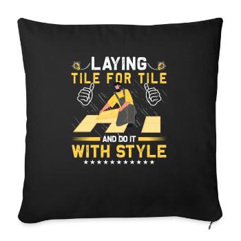 Flooring carpet installers - Sofa pillowcase 17,3'' x 17,3'' (45 x 45 cm) - black - Front