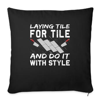 Flooring carpet installers - Sofa pillowcase 17,3'' x 17,3'' (45 x 45 cm) - black - Front