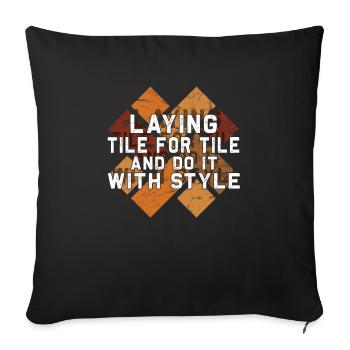 Flooring carpet installers - Sofa pillowcase 17,3'' x 17,3'' (45 x 45 cm) - black - Front