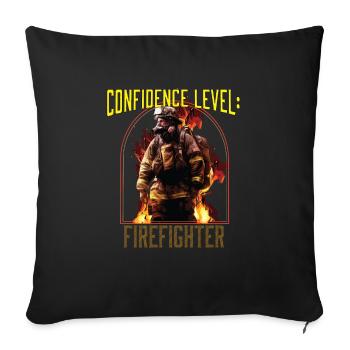 Confidence Level: Firefighter Best Fireman Ever - Sofa pillowcase 17,3'' x 17,3'' (45 x 45 cm) - black - Front