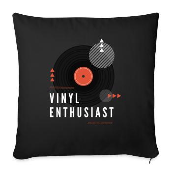 Vinyl Enthusiast - Sofa pillowcase 17,3'' x 17,3'' (45 x 45 cm) - black - Front