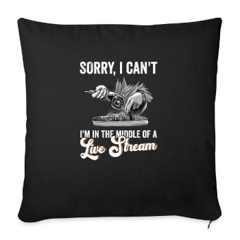 Fliegenfischer-design Für Bachforelle - Housse de coussin décorative 45 x 45 cm - noir - Devant
