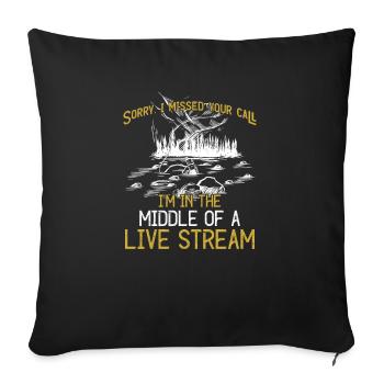 Fliegenfischen Design Für Forelle Fliegenfischer - Housse de coussin décorative 45 x 45 cm - noir - Devant