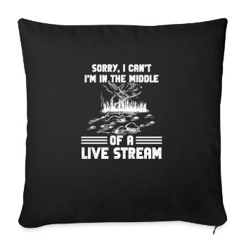 Fliegenfischen Design Für Forelle Fliegenfischer - Housse de coussin décorative 45 x 45 cm - noir - Devant