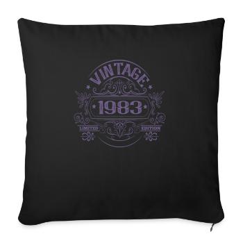 Vintage 1983 Birthday Vintage - Sofa pillowcase 17,3'' x 17,3'' (45 x 45 cm) - black - Front