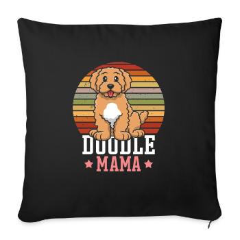 Women Doodle Mama Labradoodle Goldendoodle - Sofa pillowcase 17,3'' x 17,3'' (45 x 45 cm) - black - Front