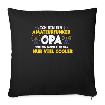Ich Bin Ein Amteurfunker Opa - Sofakissenbezug 45 x 45 cm - Schwarz - Vorne