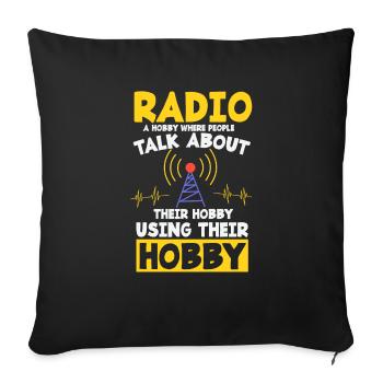 Ham Radio Amateur Radio Funkter Gift - Sofa pillowcase 17,3'' x 17,3'' (45 x 45 cm) - black - Front
