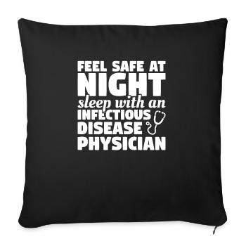 Dormir en toute sécurité la nuit avec une maladie infectieuse - Housse de coussin décorative 45 x 45 cm - noir - Devant