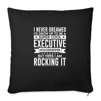Cleaning Lover Femmes Hommes Ménage Femme de ménage - Housse de coussin décorative 45 x 45 cm - noir - Devant