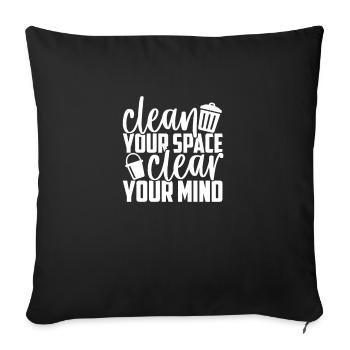 Cleaning Lover Femmes Hommes Ménage Femme de ménage - Housse de coussin décorative 45 x 45 cm - noir - Devant