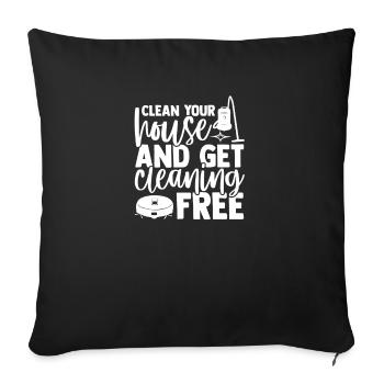 Cleaning Lover Femmes Hommes Ménage Femme de ménage - Housse de coussin décorative 45 x 45 cm - noir - Devant