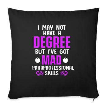 Paraprofessional Teacher Para Educator - Sofa pillowcase 17,3'' x 17,3'' (45 x 45 cm) - black - Front