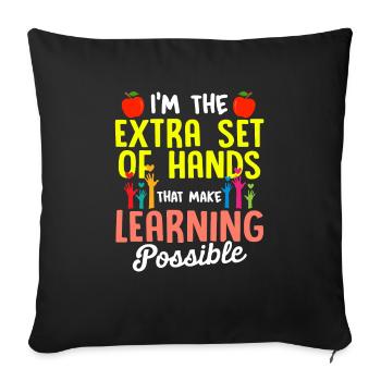 Paraprofessional Teacher Para Educator - Sofa pillowcase 17,3'' x 17,3'' (45 x 45 cm) - black - Front