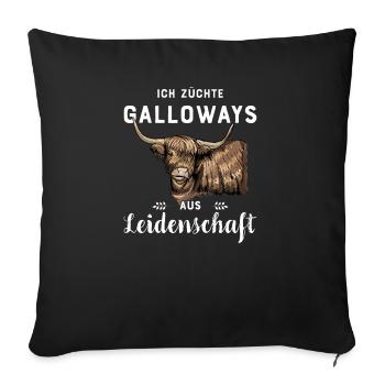 Galloway Rind I Schottland Rinderzucht für - Sofakissenbezug 45 x 45 cm - Schwarz - Vorne