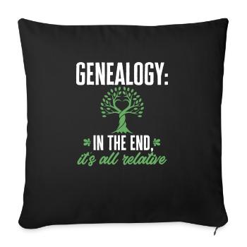 Généalogie Généalogie Généalogiste - Housse de coussin décorative 45 x 45 cm - noir - Devant