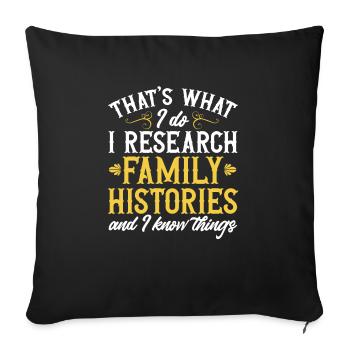 Généalogie Généalogie Généalogiste - Housse de coussin décorative 45 x 45 cm - noir - Devant
