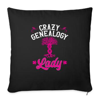 Généalogie Généalogie Généalogiste - Housse de coussin décorative 45 x 45 cm - noir - Devant