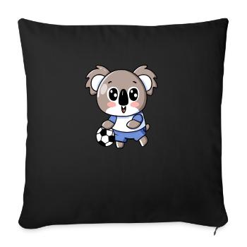 Cute Kawaii Koala with Handball and Football Design - Sofa pillowcase 17,3'' x 17,3'' (45 x 45 cm) - black - Front