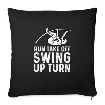 run take off swing up turn Design - Sofa pillowcase 17,3'' x 17,3'' (45 x 45 cm) - black - Front
