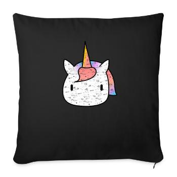 Unicorn Unicorn Head Rainbow Minimalist - Sofa pillowcase 17,3'' x 17,3'' (45 x 45 cm) - black - Front