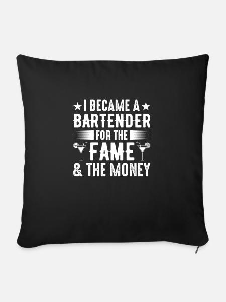 Kellnerin Barkeeper Kellner Barkeeper - Sofakissenbezug 45 x 45 cm - Schwarz