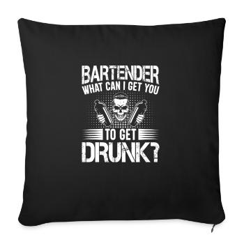Kellnerin Barkeeper Kellner Kellner - Sofakissenbezug 45 x 45 cm - Schwarz - Vorne