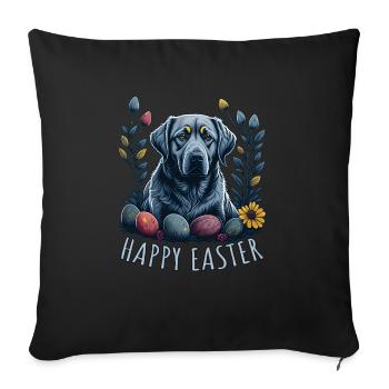 Beau chien Beagle Pâques Printemps Beagle - Housse de coussin décorative 45 x 45 cm - noir - Devant