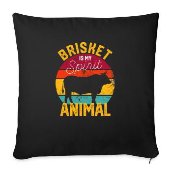 La poitrine de bœuf est mon animal d’âme Fumé - Housse de coussin décorative 45 x 45 cm - noir - Devant