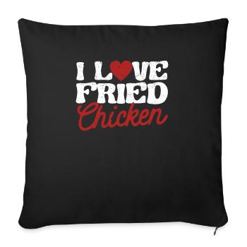 J’adore le poulet frit Funny Food Food BBQ - Housse de coussin décorative 45 x 45 cm - noir - Devant
