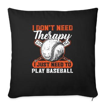 Baseball-Liebhaber Baseballspieler Baseball-Trainer - Sofakissenbezug 45 x 45 cm - Schwarz - Vorne