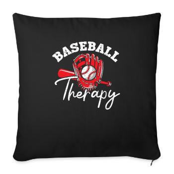 Baseball-Therapie Baseballspieler Baseball-Trainer - Sofakissenbezug 45 x 45 cm - Schwarz - Vorne