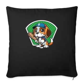 Baseball Dog Baseball Player Baseball Coach - Sofa pillowcase 17,3'' x 17,3'' (45 x 45 cm) - black - Front